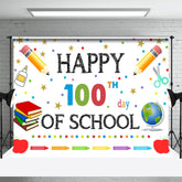 Aperturee - Happy 100th Day Stationery Back To School Backdrop
